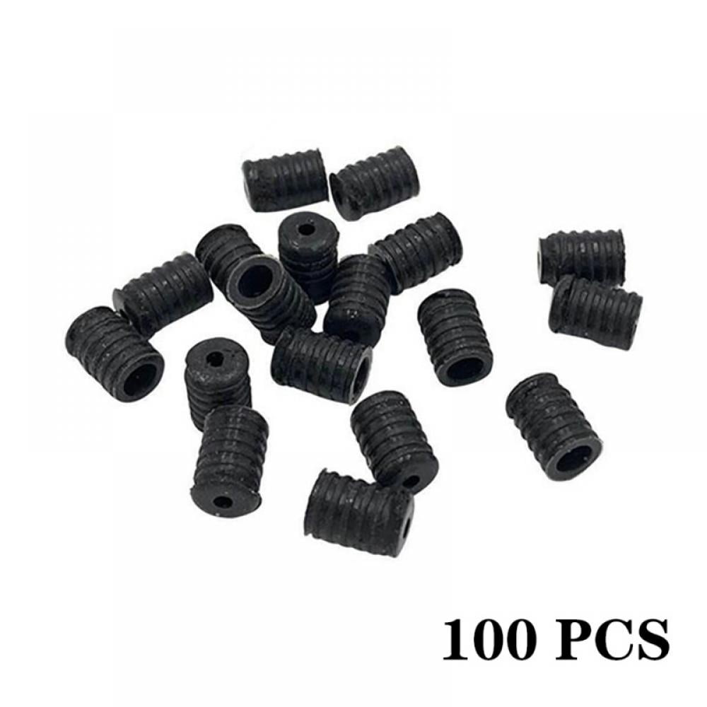 100pcs Cord Locks Silicone Toggles for Drawstrings Beads for Elastic Straps Mask Adjuster Non Slip Stopper Lanyard Buckles Spring End Fasteners Adjustable Buckle for Elastic Ear Loops