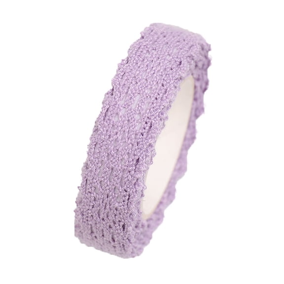 SEIWEI 1 Roll Lace Tape, Self-Adhesive Fabric Cotton Lace Trim with Floral Pattern for DIY Crafts, Scrapbooking, Home Decor (Purple)