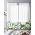 thumbnail image 4 of Sheer Curtains 84 inches Long 2 Panels Set Watercolor Shamrock Print Light Filtering Sheer Drapes Rod Pocket Window Curtains for Living Room/Bedroom, Spring Watercolor Country, 4 of 8