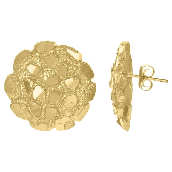 10kt Yellow Gold Mens Fashion Nugget Stud Earrings 3.7 Grams
