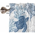 thumbnail image 5 of Teal Stripes Valances Window Treatment Farmhouse Decor, Vintage Teal Boho Striped Rod Pocket Valance Curtains for Living Room, Bedroom, Kitchen, 54" W x 18" L - 1 Panel, 5 of 6