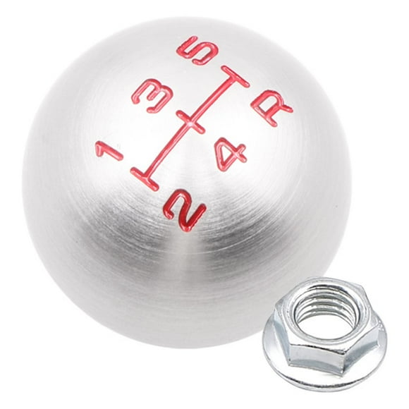 Gear Shift Knob 5/6 Speed M10x1.5 Aluminum Gear Shift Knob Manual Transmission Car Knob Lever Shifter for Honad Civic Accord Subaru Fit Silver