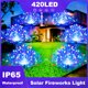 thumbnail image 3 of Luces solares DEKAXID 420LED para exteriores, IP65, resistentes al agua, 300/200/60LED, para jardín, 1 paquete con 8 modos de iluminación., 3 of 6