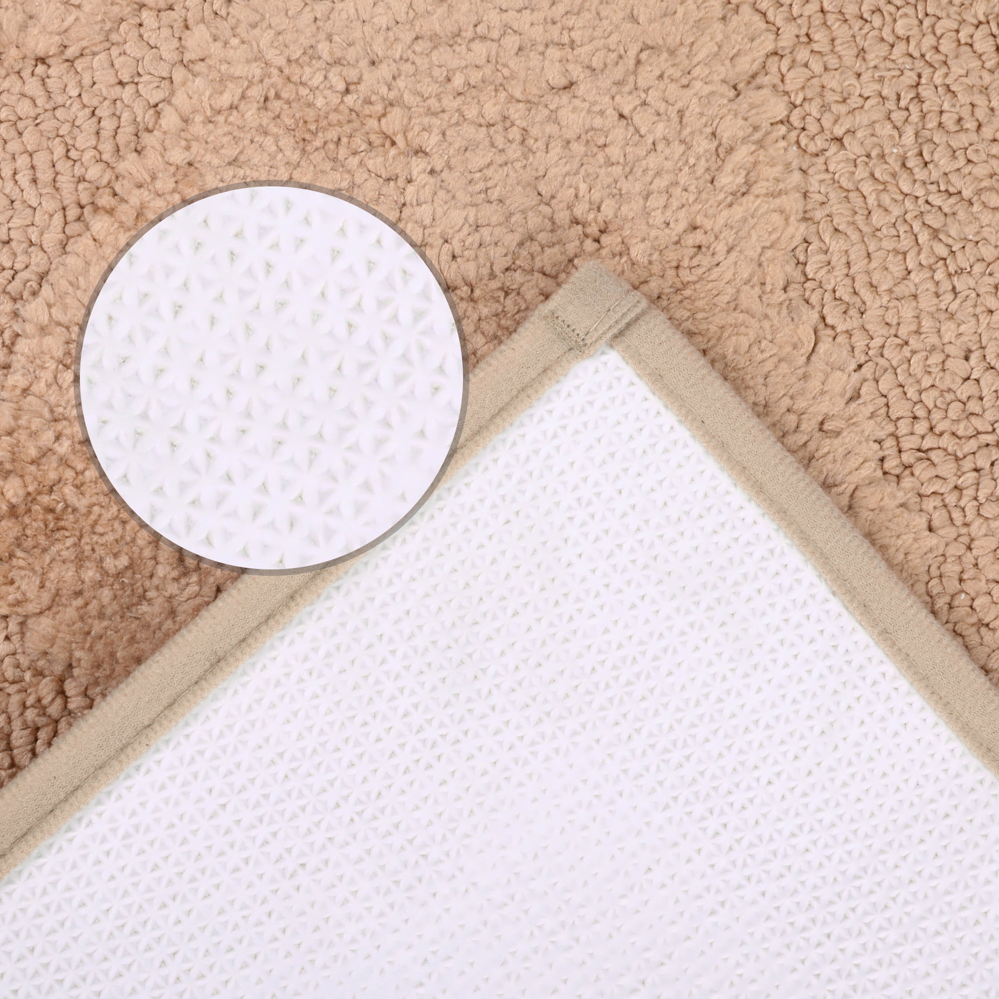 Unique Bargains Cute Heart Pattern Bath Rugs Mat Soft Absorbent Bath Rugs Khaki 20" x 32"