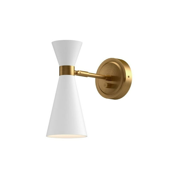 Alora Lighting Wv574404 Blake 12" Tall Wall Sconce - White / Aged Gold
