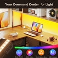thumbnail image 2 of 71 inch L Shaped Desk with File Drawers, Reversible L Shaped Gaming Desk with Power Outlets & LED Lights, Computer Desk with Storage Shelves for Home Office, Vintage, 2 of 7