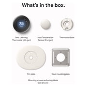 Google Nest GV67335 Google Nest Learning Thermostat (4th gen) w/ Temperature Sensor (2nd gen) Silver