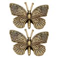 thumbnail image 1 of 2 piezas de escultura de mariposa de metal, estilo retro, estatua de mariposa de latón, decoración, modelo de mariposa, adorno, 1 of 6