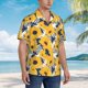 thumbnail image 3 of Balery Blue Striped Sunflower Camisas hawaianas de manga corta para hombre, camisas playeras de corte holgado, camisas de vacaciones con botones,3X-Large, 3 of 7