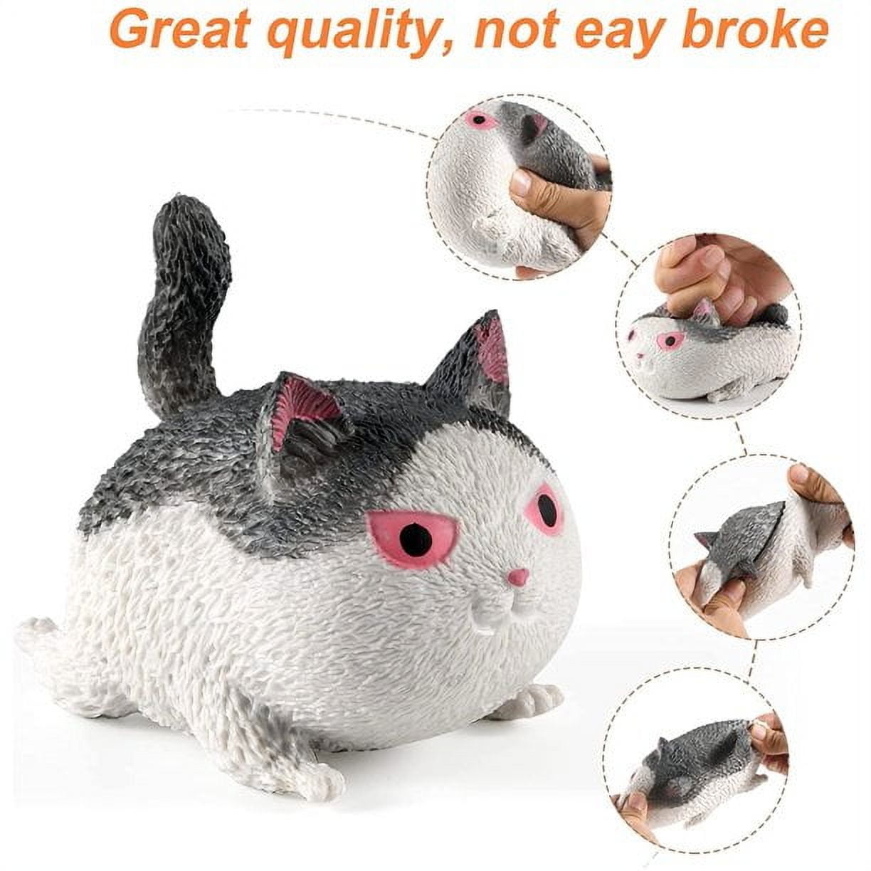 GUSTVE Pinch Angry Cat Cute Pet Toy Decompression Artifact Vent Toy Cat-Shaped  Stress Relief Balls Squeeze Animal Toys For Anxiety Adhd Autism 