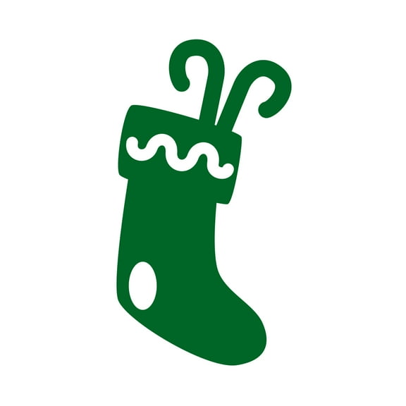 Set of 8 Vinyl Wall Art Decal - Christmas Stockings - 10" x 5.5" Each - Holiday Seasonal Decor Sticker - Indoor Outdoor Home Office Wall Door Window Bedroom Workplace Decals (10" x 5.5" Each; Green)