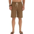 thumbnail image 5 of JWD Men’s Linen Shorts Casual Drawstring Summer Beach Shorts US Large Dark Khaki, 5 of 5
