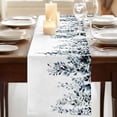 thumbnail image 3 of Table Runners 90 Inches Long Dress Scarves, Blue Teal Eucalyptus Farmhouse Coffee/Dining/Kitchen Table Runner for Living Room, Weeping Botanical Leaf Watercolor 13x90 Inch, 3 of 9