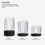 The Beast Blender; Personal Countertop Blending for Smoothies, Shakes, Food Prep & Frozen Fruits & Veggies; Extra Portable Vessels, Straw Cap & Straws Included; 1000W Motor (Carbon Black)