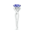 thumbnail image 3 of ANGARA Natural Oval Tanzanite Three Stone Criss-Cross Ring in 14K White Gold for Women (Size-7x5mm) | December Birthstone, Birthday, Anniversary, Jewelry Gift for Women | Natural Tanzanite Ring, 3 of 9