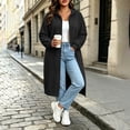 thumbnail image 5 of FDGIU Women Plus Size Full Zip Long Hooded Jacket, Long Sleeve Casual Maxi Outerwear, Loose Oversized Sweatshirt Coat for Fall Winter, 5 of 8