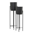 thumbnail image 5 of CosmoLiving by Cosmopolitan 40", 47"H Indoor Outdoor Black Metal Planter with Removable Stand (2 Count), 5 of 7