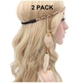 thumbnail image 1 of Diadema de plumas hippie indio bohemio bandas para el pelo borla bohemia Halloween aro para el pelo mujeres corona diadema decoración de fiesta tocado cosplay disfraz tocado hecho a mano accesorios pa, 1 of 5