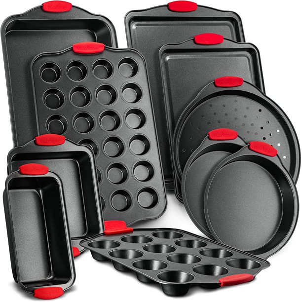 Nutrichef 10Piece Carbon Steel Nonstick Bakeware Baking Tray Set w