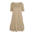 thumbnail image 5 of HBBIKVI Tiered Ruffle T-Shirt Dress for Women Casual Short Sleeve Mini Dress with Relaxed Comfortable Fit for Daily Everyday Vacation Style, 5 of 7
