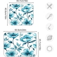 thumbnail image 3 of Blue-green Flowers and Leaves Dish Drying Mat Kitchen Counter Mat Draining Mat Kitchen Accessories Dish Rack Pad for Dishes, Utensils, Countertops, Sinks 16x18in, 3 of 6