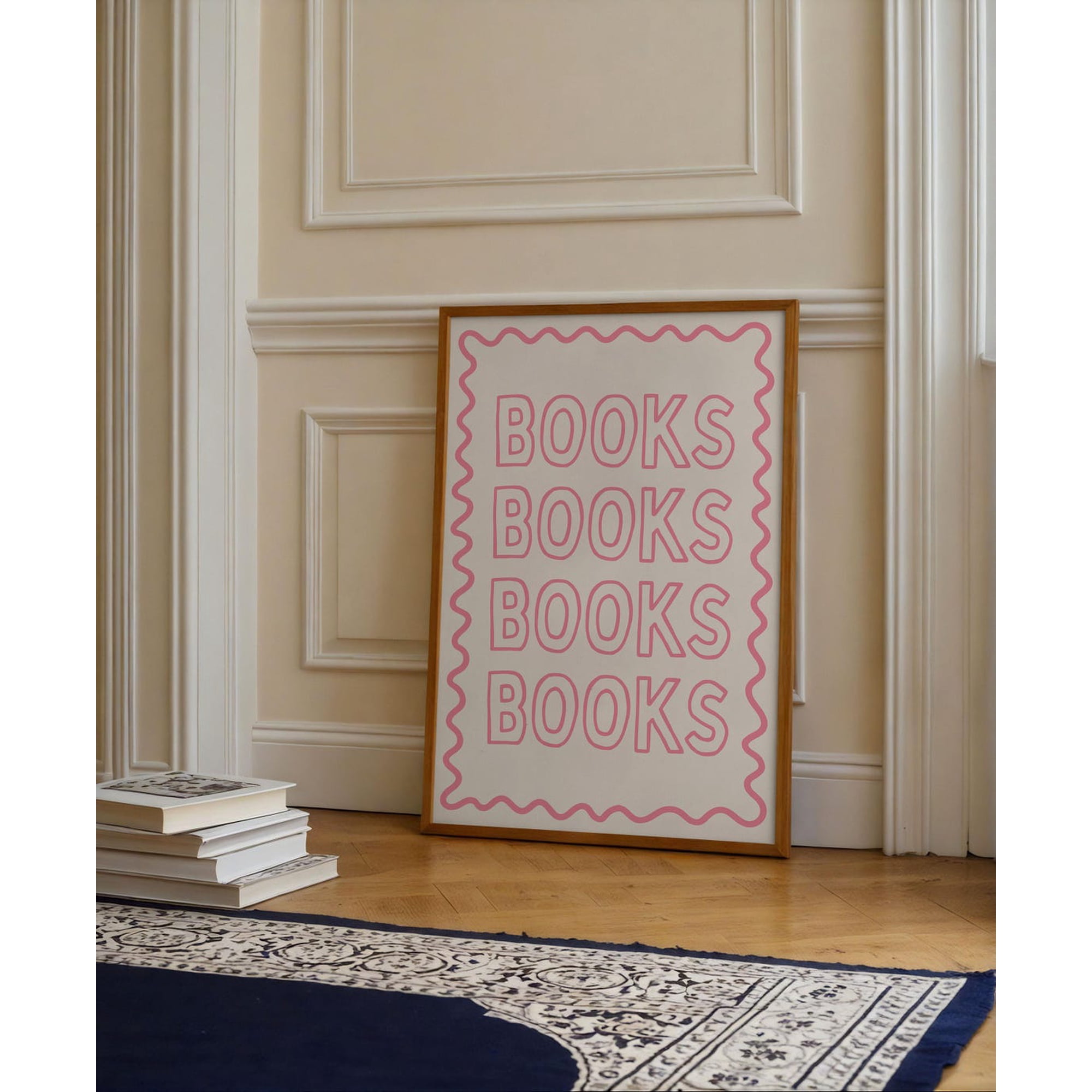 Books Preppy Bookish Artistic Decorative Design Statement Accent Interior Display Visual Wall Decor