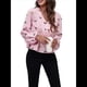 thumbnail image 2 of Top de Larga para Mujer, Jersey Fino, Cuello en V, Abullonada, Babydoll, Ligero, de Poliéster Rosa M, 2 of 10