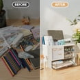 thumbnail image 3 of Organizador de escritorio QIYVLOS con 3 cajones y 5 compartimentos blanco, 3 of 7