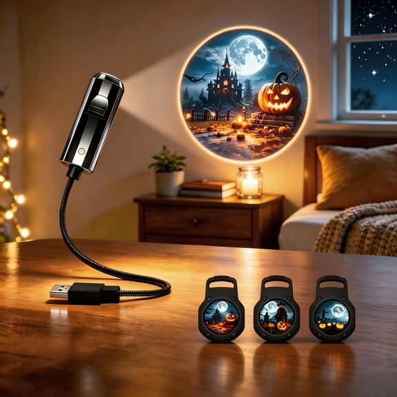 Clearance! Halloween Projector Window Decorations, Scary Halloween Decorations Indoor, 360 Adjustable LED Hologram Projector, 3 Pattern