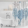 thumbnail image 4 of Starfish Coastal Waterproof Fabric Shower Curtain,Nautical Summer Beach Coral Waterproof Fabric Shower Curtain for Bathroom Curtains Bathtubs Hotel Washable Shower Curtains with 12 Hooks Long 72x78in, 4 of 8
