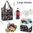 thumbnail image 3 of 5 Pack Foldable Shopping Bag,Black Halloween Dancing Skeletons Reusable Grocery Bags with Pockets,Large Reusable Tote Bags with Handles Waterproof & Lightweight, 3 of 6