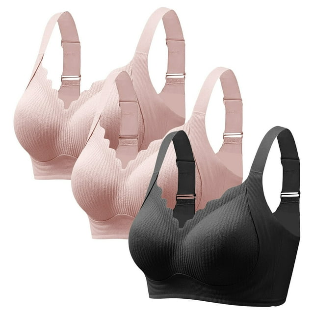 Women Plus Size Wireless Bra, Thin Breathable Beauty Back Bra, Big Bust Minimizer Comfort Bra For Daily Wear
