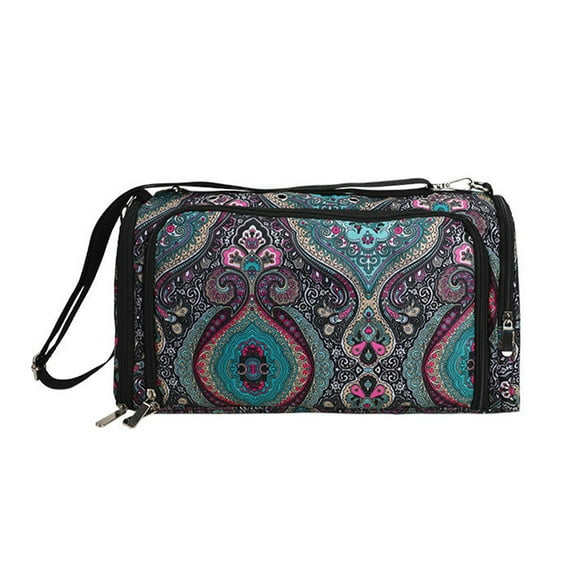 Bewildely Bolsa de almacenamiento de hilo, bolso de mano de gran capacidad para hombro, bolsas de tejer, bolsa de agujas de bordado de múltiples Almacenamiento y organización del hogar Azul