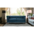 thumbnail image 2 of Jack Tufted Tuxedo Loveseat Double Cushion, Satin Teal, 2 of 11
