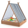 thumbnail image 4 of Caja de Arena Para Niños Costway Con Dosel Desmontable 2 Asientos De Banco Natural, 4 of 4