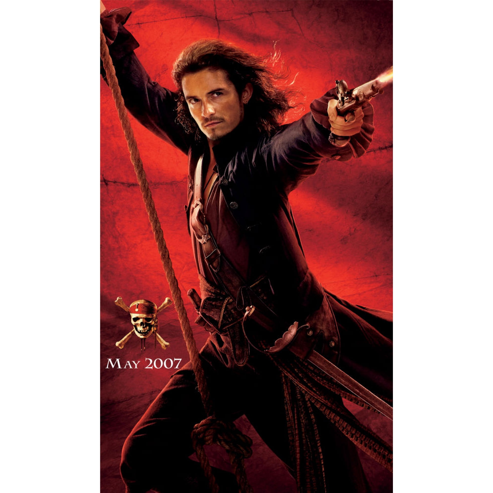 Pirates Of The Caribbean Orlando Bloom Movie Poster Reprint Art 27inx40in 27x40 Square Adults Poster Time