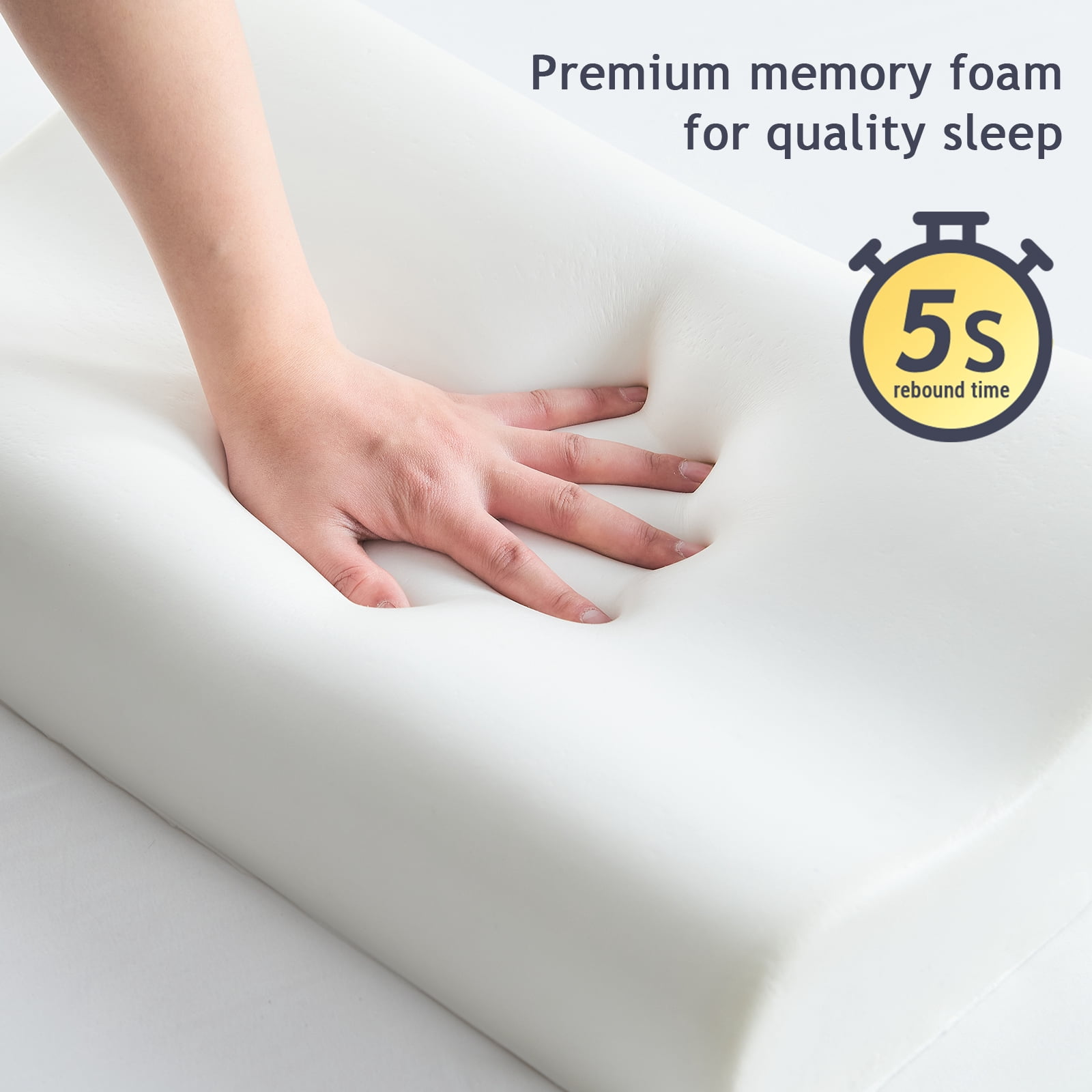 Kingrest Cooling Memory Foam Pillow for Neck Pain Relief Sleeping, Cervical Neck Pillow Adjustable Ergonomic Memory Foam Pillow For Side Back Stomach Sleepers Medium Firmness Quality (1 Pack)