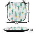 thumbnail image 5 of Cactus Chair Seating Cushion Set of 12, Continuous Pattern with Cartoon Prickle Plants in Pots, Seat Pads for Office with Anti-slip Backing, 16"x16", Multicolor, by Ambesonne, 5 of 7