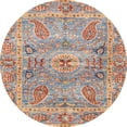 thumbnail image 1 of Ahgly Company Machine Washable Indoor Round Abstract Tan Brown Area Rugs, 3' Round, 1 of 7