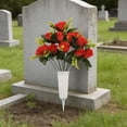 thumbnail image 3 of Bxaolu Artificial Cemetery Flowers – Grave Decorations, Cemetery Flowers for Grave Vase, Artificial Rose, Silk Flowers for Long-Lasting Remembrance (2 Bouquets), 3 of 8