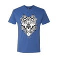 thumbnail image 2 of Drawn Tribal Wolf Animal Lover Mens Premium Tri Blend T-Shirt, Vintage Royal, Small, 2 of 3