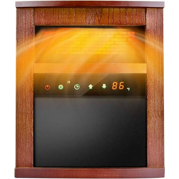 Trustech Small Room Infrared Electric Space Heater - Dark Walnut