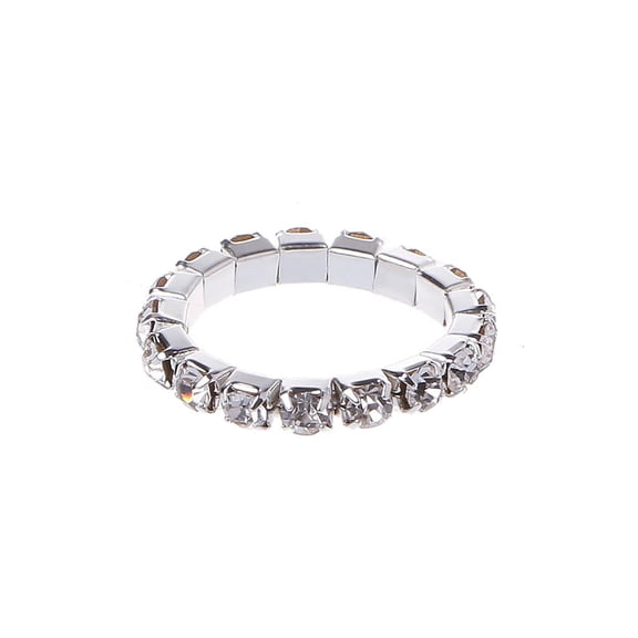 Giaone Stretch Crystal Inlaid Finger Rings Elastic Ring Wedding Promise Knuckle Rings