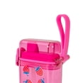 thumbnail image 3 of Mainstays 14 oz Sip Bottle with Locking Flip Lid, Straw & Silicone Handle, Pink, Strawberry, Plastic, 3 of 6
