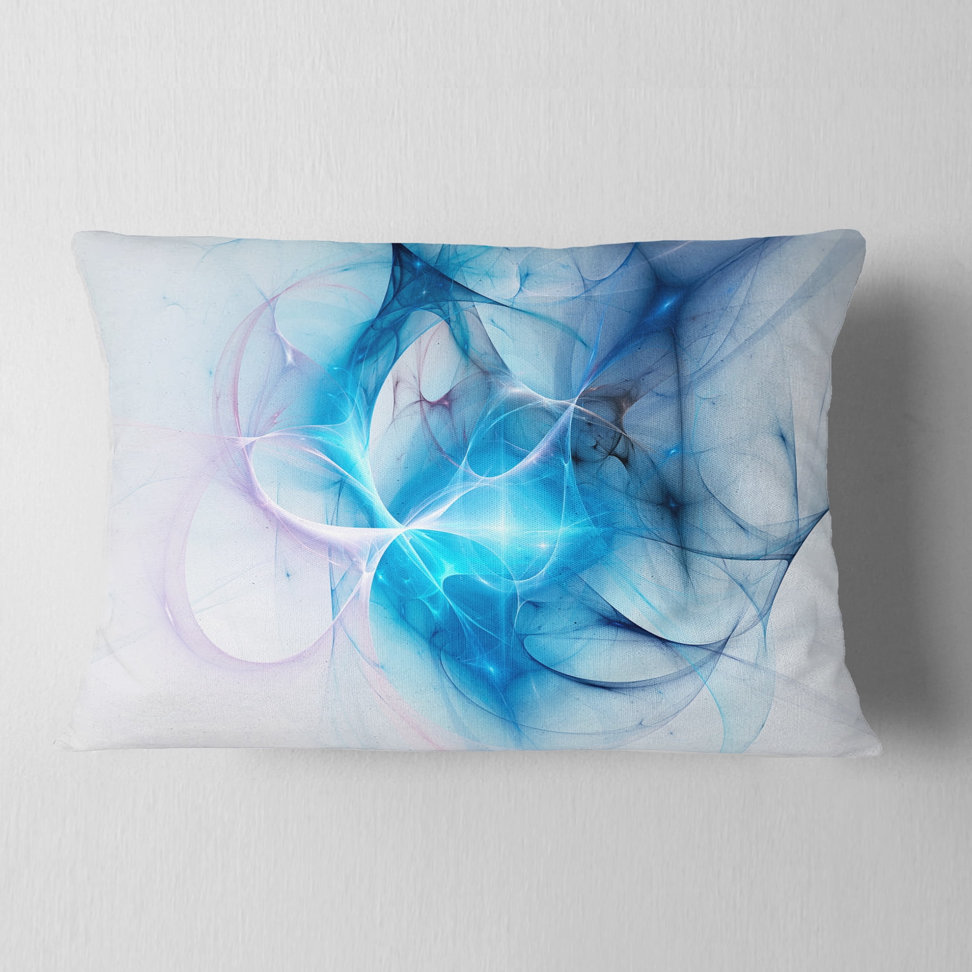 Designart Blue Nebula Star - Abstract Throw Pillow - 12x20
