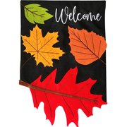 Briarwood Lane Fall House Flag 40x28 For Outdoor Falling Leaves Burlap For Fall House Flag