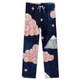 thumbnail image 4 of Mountain Clouds Night Sky Winter Female Pants Flannel High Waist Women Pants Lady Warm Straight Leg Plush Trousers, 4 of 7