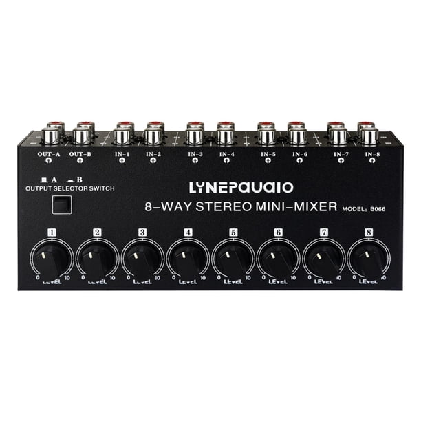 Interruptor AV de 8 en 2 salidas, conmutador RCA, , selector de /R de 8 canales, conmutador de señal para Audio estéreo, hogar,