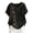 Black, variant on Cotton Linen Summer Tops for Women Round Neck Short Sleeve Tops Casual Loose Flowy Embroidered Boho Peasant Gauze Blouses for Women