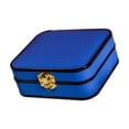 thumbnail image 4 of Caja de almacenamiento para joyas, caja de exhibición, soporte para aretes, brazalete de cuero PU Azul oscuro, 4 of 8